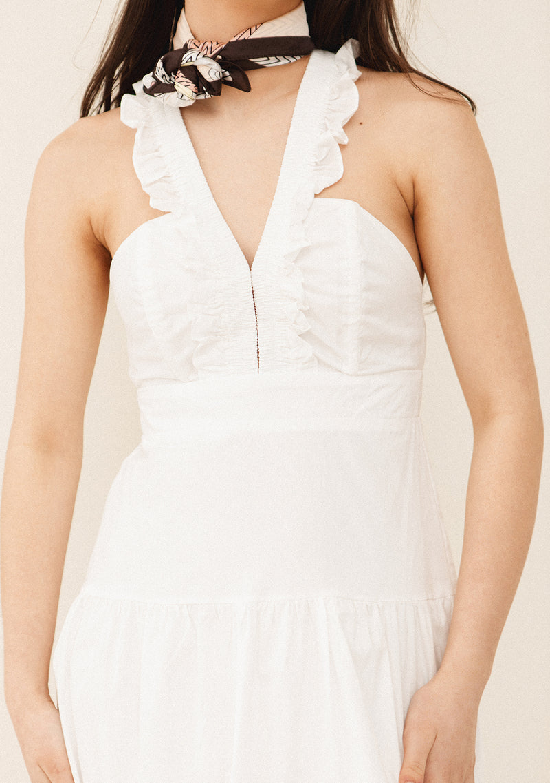 Ruffle Detailed Shoulder Midi Dress