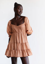 Smocked Body Ruffle Mini Dress