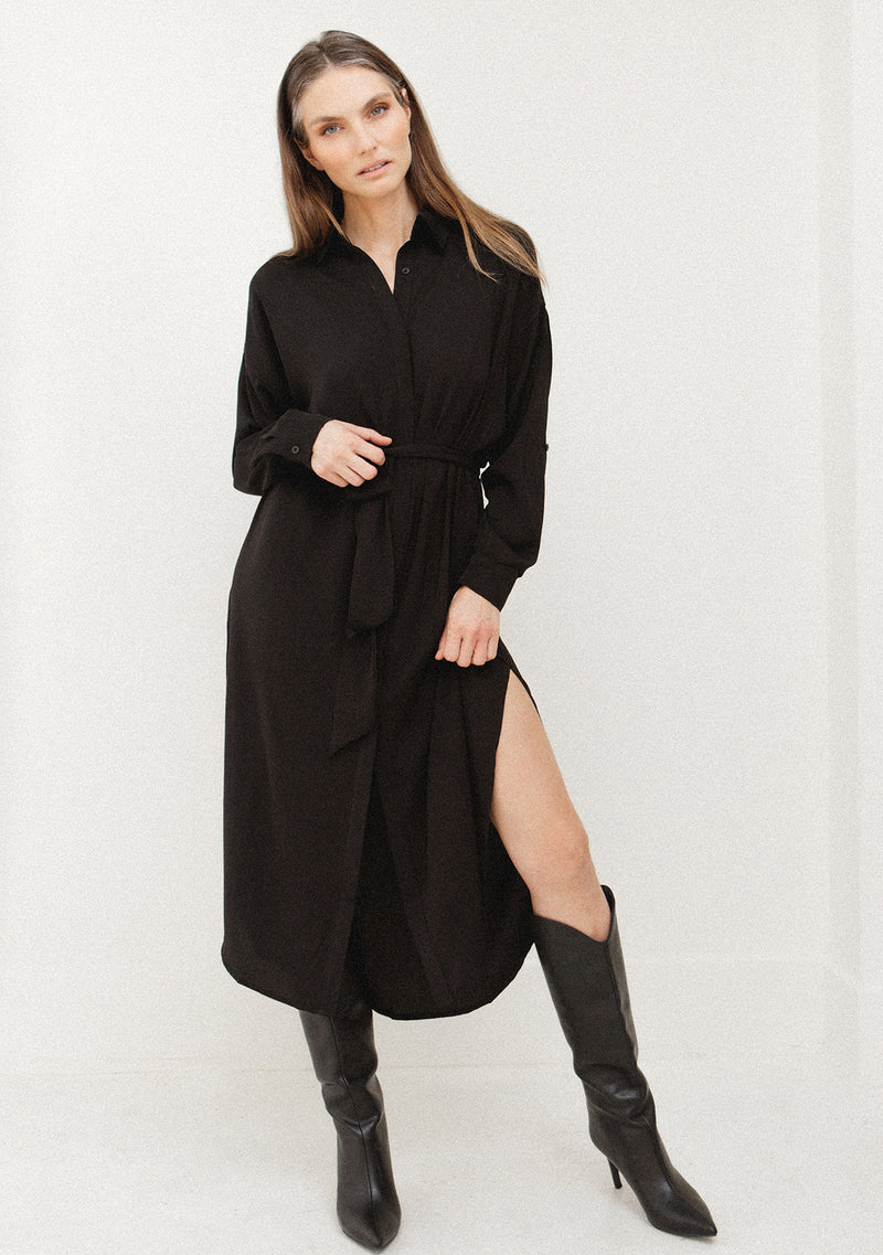 Maxi Button Down Shirt w Belt