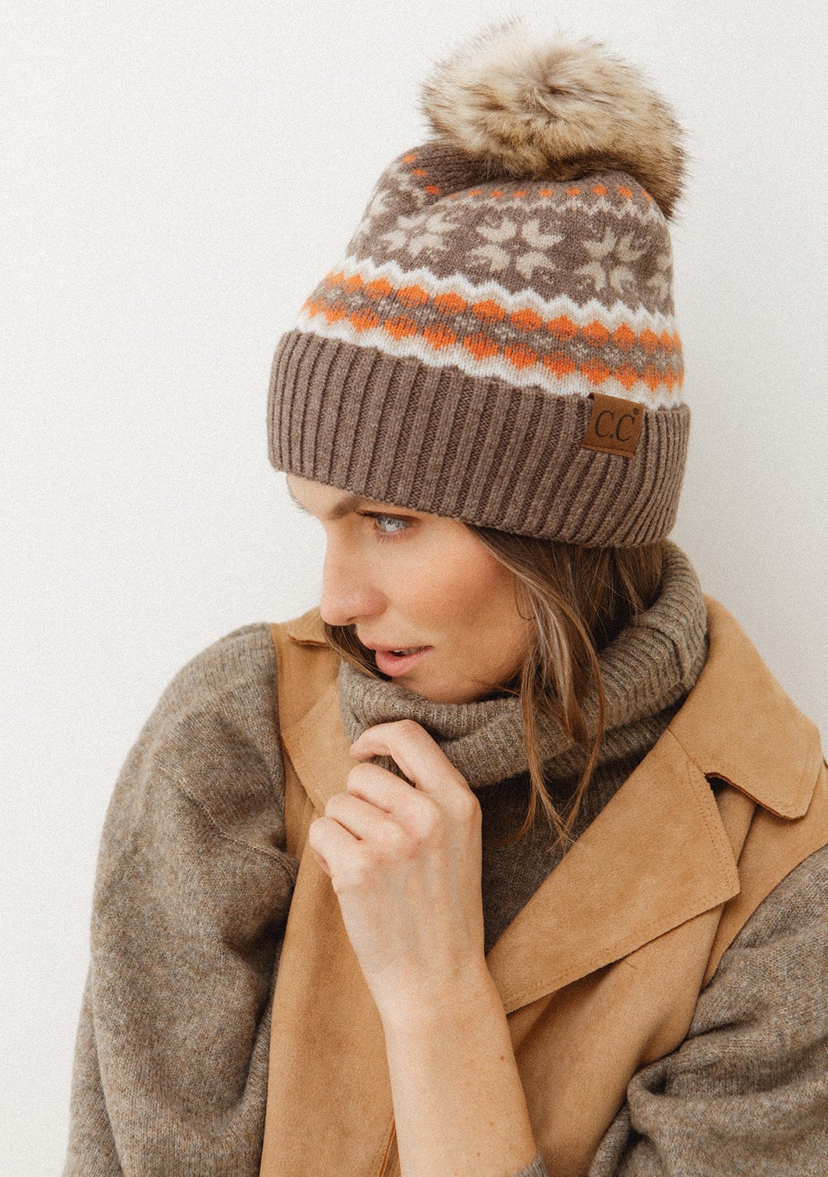 Toque with Faux Fur Pom The Latest Scoop
