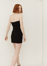 Rhinestone Shoulder Strap Mini Dress