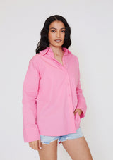 Wide Sleeve Button Up Blouse