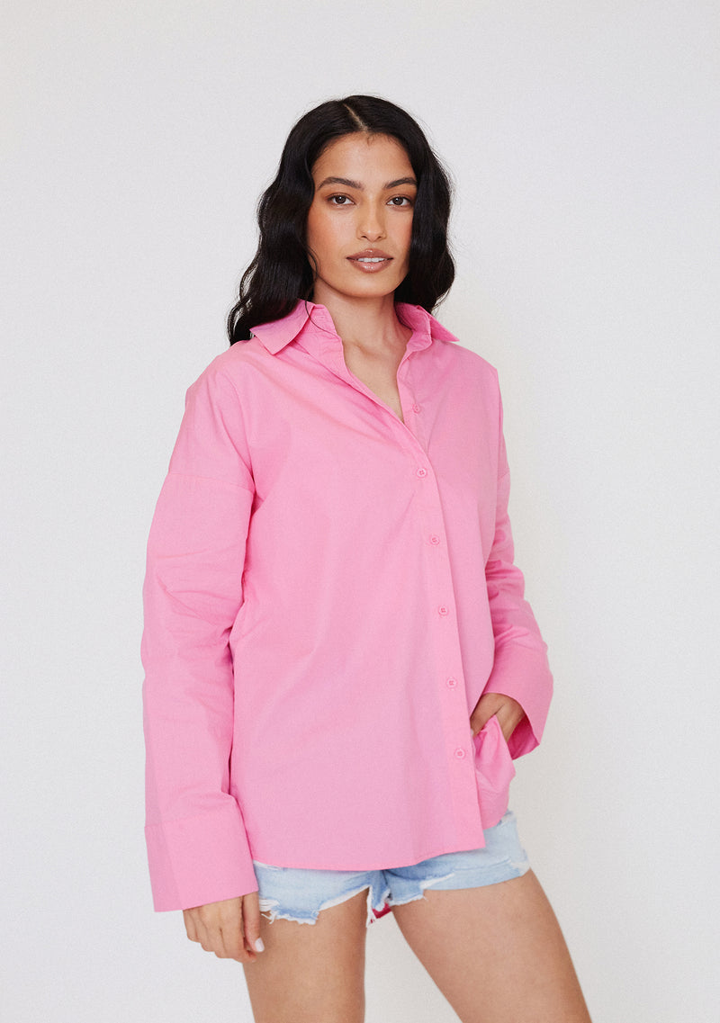 Wide Sleeve Button Up Blouse