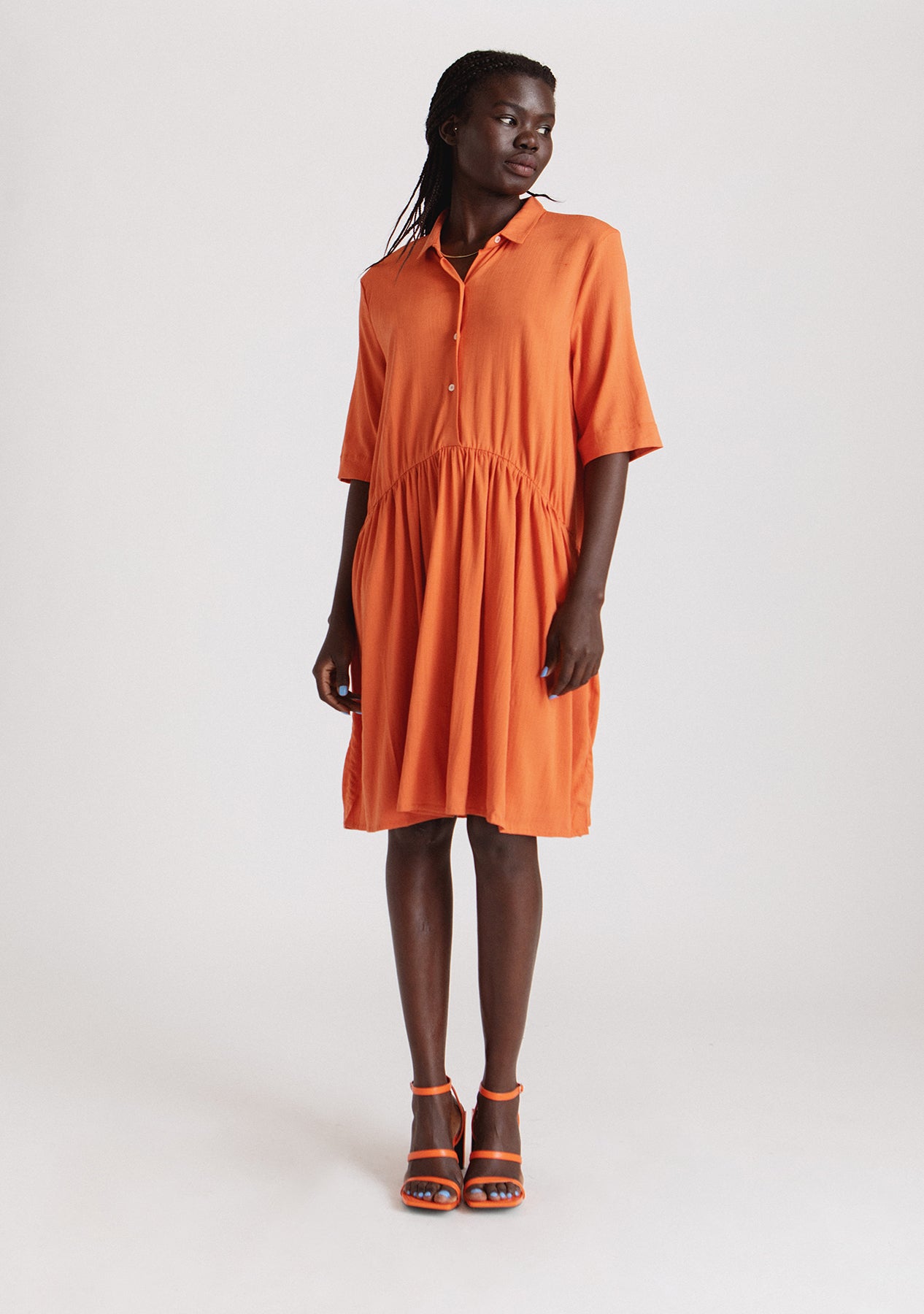 Shirt clearance dress orange