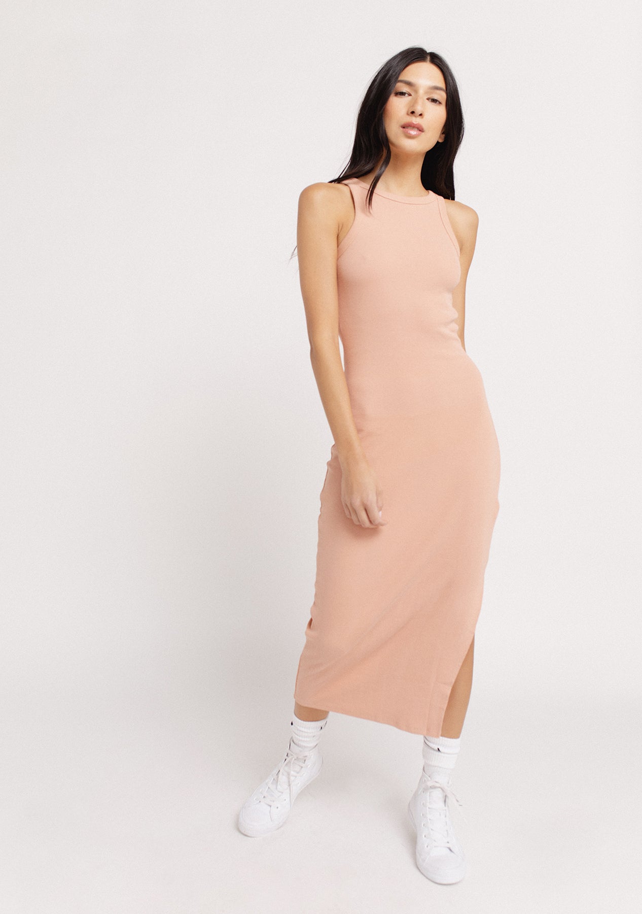 REIMI RIB MIDI DRESS